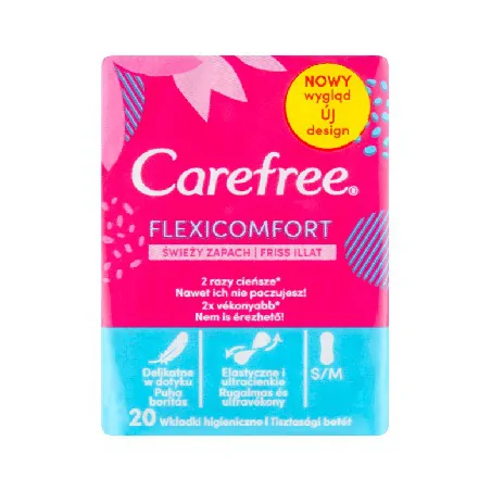 Carefree FlexiComfort with Fresh scent Wkładki higieniczne 20 sztuk