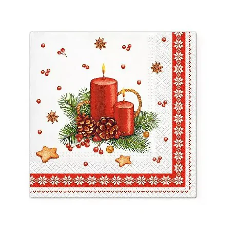 Serwetki PAW świąteczne Boże Narodzenie Candle with Frame TL231100