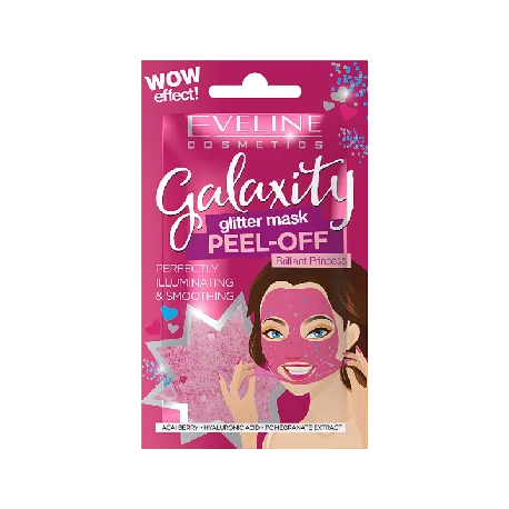 Eveline Galaxity Gliter Mask Rozświetlająco-wygładzająca maseczka peel-off