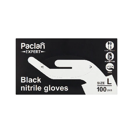 Rękawice Nitrylowe Paclan czarne L 100szt