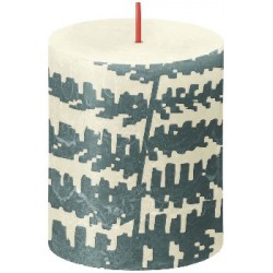 Bolsius świeca Rustic Silhouette 80/68 Delikatna perła Paproć