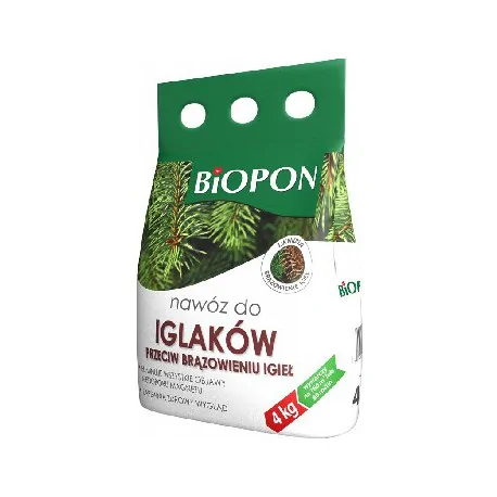 Biopon nawóz do iglaków przeciw brązowieniu igieł granulat 4kg worek