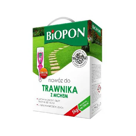 Biopon nawoz do trawnika z mchem granulat 5kg