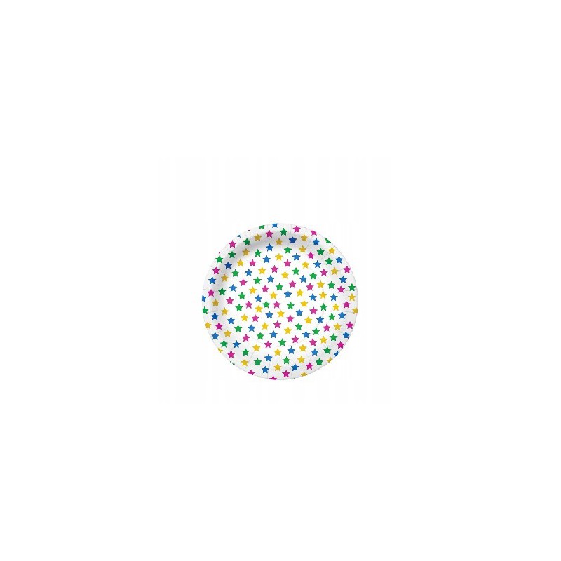 PAW talerze papierowe okrągłe 18 cm stars (colorful) eco 10szt