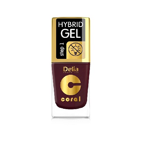 Delia Coral Hybrid Gel hybrydowy lakier do paznokci 60 ciemny bakłażan