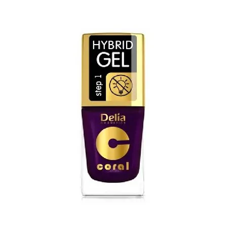 Delia Coral Hybrid Gel hybrydowy lakier do paznokci 62 perłowy bakłażan