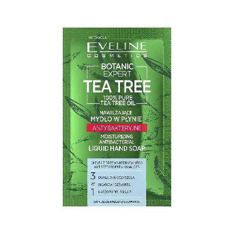 Eveline Botanic Expert Tea Tree nawilżające mydło do rąk antybakteryjne 75ml saszetka