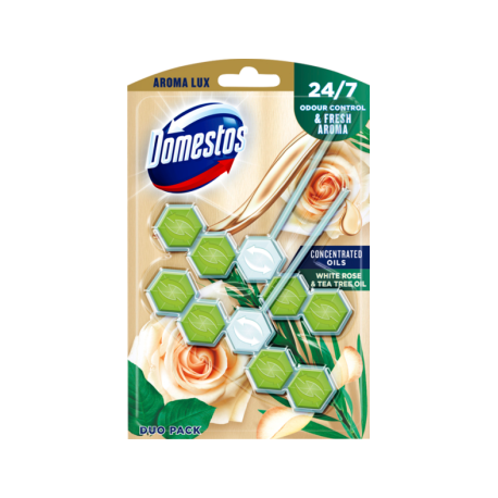 Domestos Aroma Lux White Rose & Tea Tree Oil Kostka toaletowa 2 x 55 g