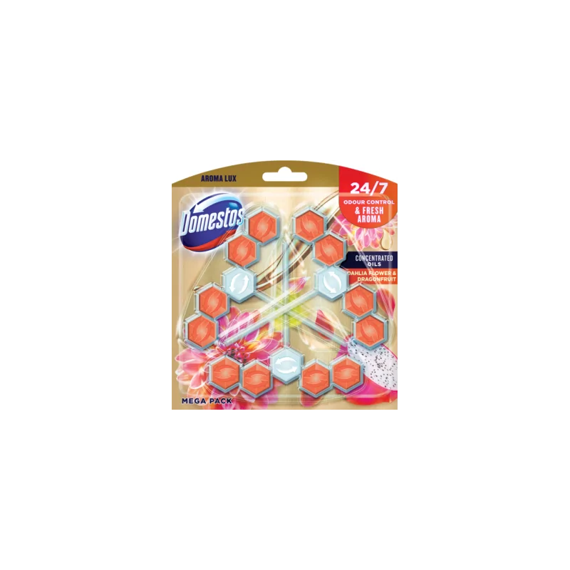 Domestos Kostka toaletowa Aroma Lux Dahlia Flower & Dragonfriut 3 x 55 g