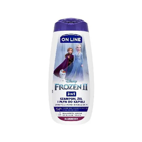 On Line szampon i żel 3w1 Disney Frozen Blueberry 400ml