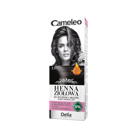 Delia Cosmetics Cameleo Henna ziołowa do koloryzacji włosów 1.0 czarny 75 g