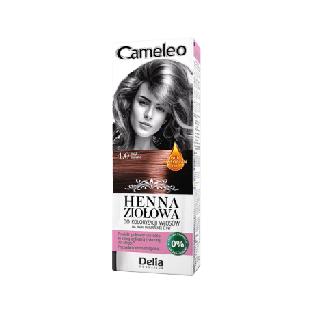 Delia Cosmetics Cameleo Henna ziołowa do koloryzacji włosów 4.0 brąz 75 g