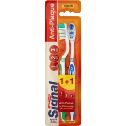 Signal Anit-Plaque Szczoteczka do zębów średnia (2 sztuki)