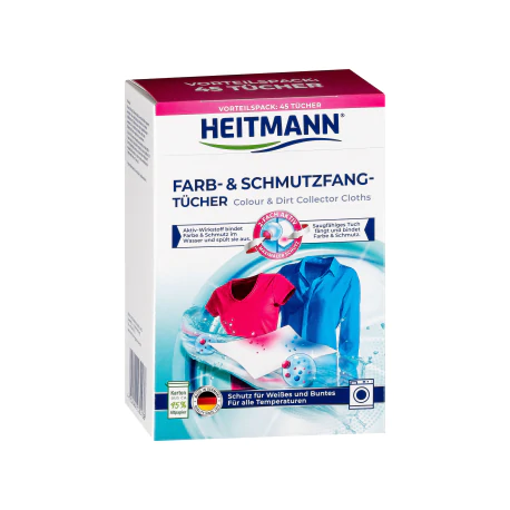 Heitmann Chusteczki wyłapujące kolor i brud 45 szt.