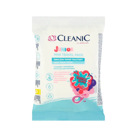 Cleanic Junior Bubble Gum Nawilżany papier toaletowy 14 sztuk