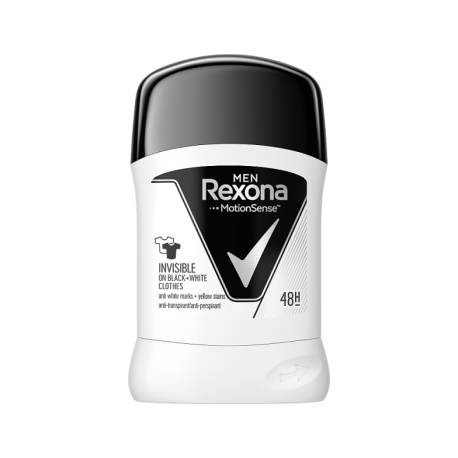 Rexona Men Invisible Black + White Antyperspirant w sztyfcie 50 ml