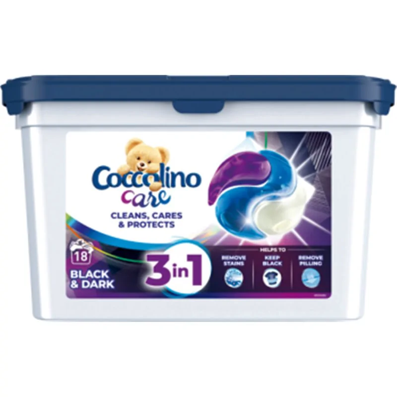 Coccolino Care Kapsułki do prania czarnych i ciemnych tkanin 3w1 486 g (18 prań)