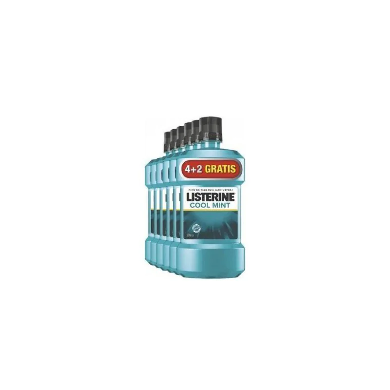 Listerine Cool Mint płyn do płukania jamy ustnej zestaw 6 x 500ml (4+2 gratis)