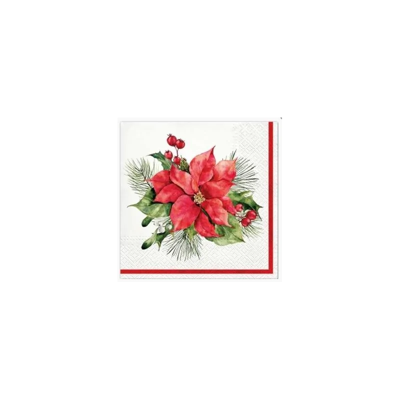 Serwetki PAW świąteczne Boże Narodzenie Compostion with Poinsettia 33x33 cm TL2333200