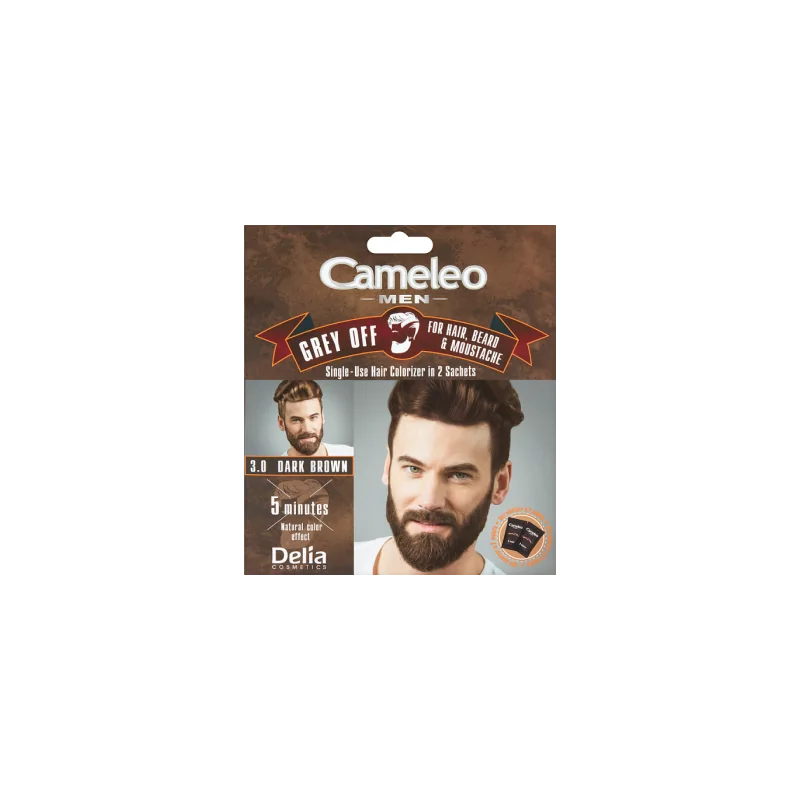 Cameleo Men Grey off 3.0 Dark Brown farba do włosów saszetka