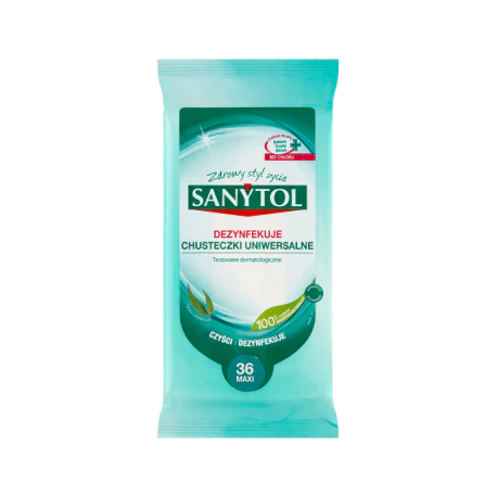 Sanytol Chusteczki czyszczące i dezynfekujące uniwersalne eukaliptus 48 sztuk