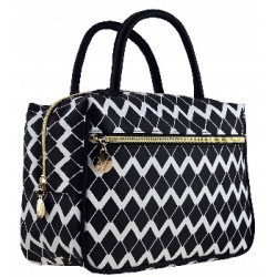 Inter-Vion Kufer z przednią kieszenią Duży Black & White