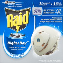 Raid Night & Day Komary muchy i mrówki Elektrofumigator owadobójczy Urządzenie i wkład