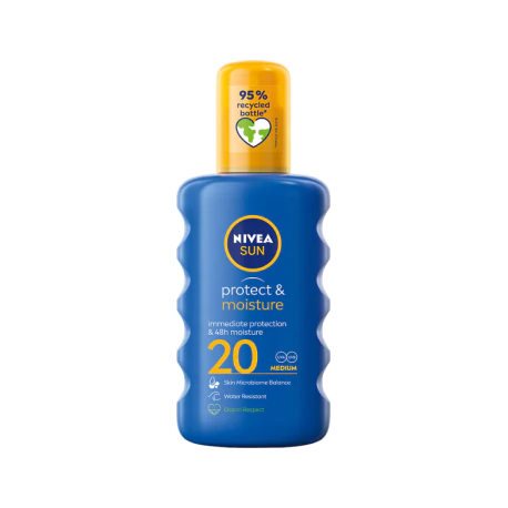 NIVEA Sun Nawilżający balsam w sprayu do opalania Protect&Moisture SPF 20 200 ml