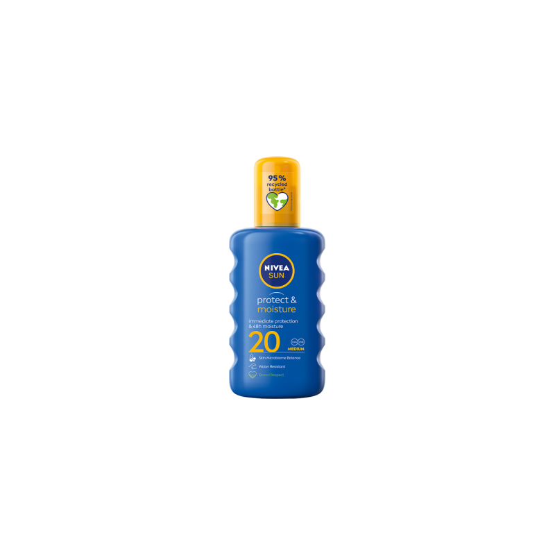NIVEA Sun Nawilżający balsam w sprayu do opalania Protect&Moisture SPF 20 200 ml