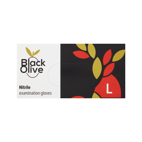 Rękawiczki nitrylowe bezpudrowe Doman Black Olive L 100szt