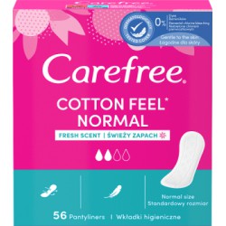 Carefree Cotton Wkładki higieniczne świeży zapach 56 sztuk