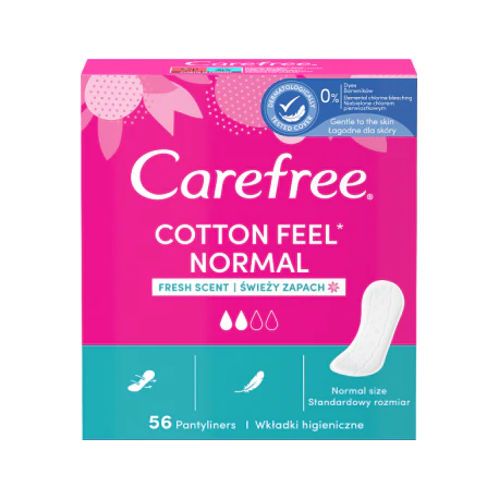 Carefree Cotton Wkładki higieniczne świeży zapach 56 sztuk