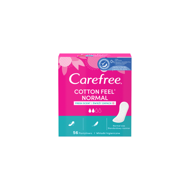 Carefree Cotton Wkładki higieniczne świeży zapach 56 sztuk