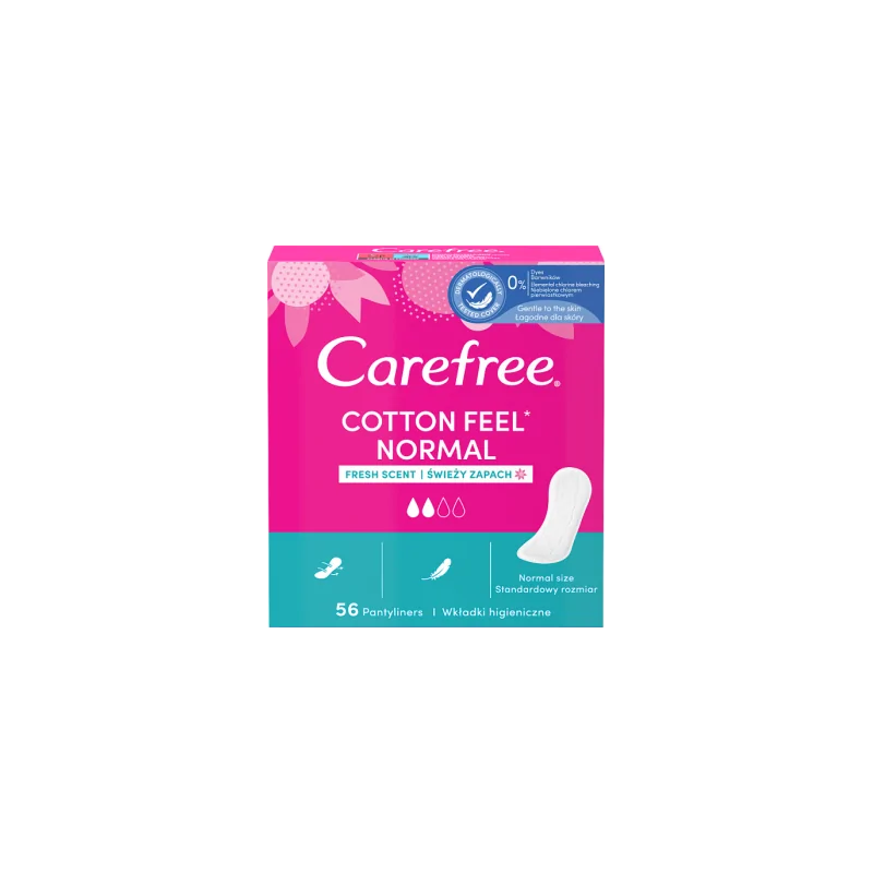 Carefree Cotton Wkładki higieniczne świeży zapach 56 sztuk