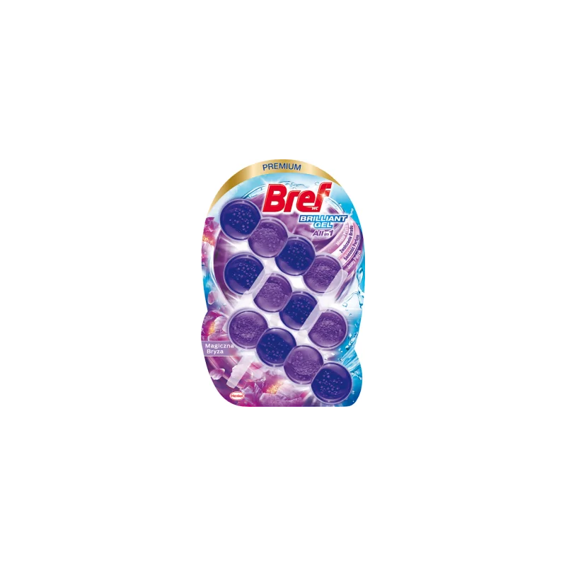 Bref WC Brilliant Gel All in 1 Zawieszka myjąco-zapachowa do muszli WC magiczna bryza 3 x 42 g