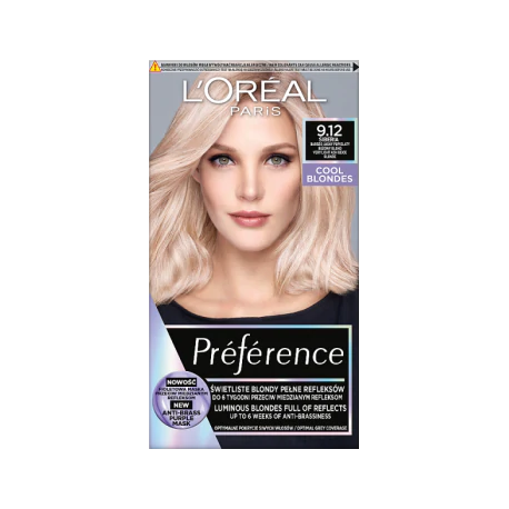 Loreal Preference farba do włosów Bardzo Jasny Blond 9.12 Siberia
