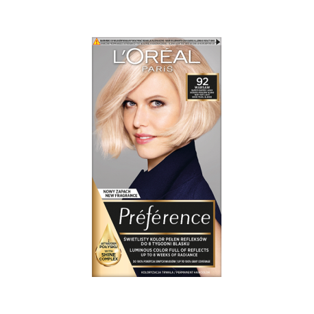Loreal Feria Preference Farba do włosów 92 Iridescent Blonde