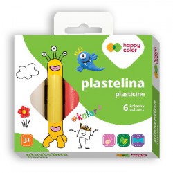 Happy Color plastelina szkolna okrągła, 6 kolorów