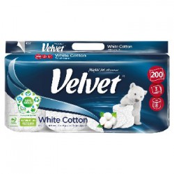 Velvet Excellence White Cotton Papier toaletowy 8 rolek