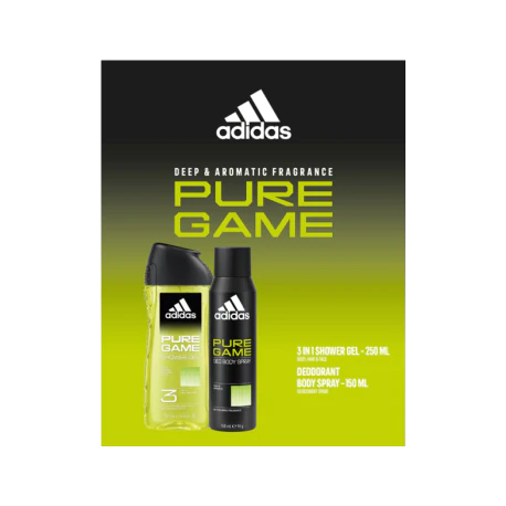 Zestaw kosmetyków Adidas Pure Game żel pod prysznic, deo 150ml