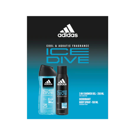 Zestaw kosmetyków Adidas Ice Dive żel pod prysznic, deo 150ml