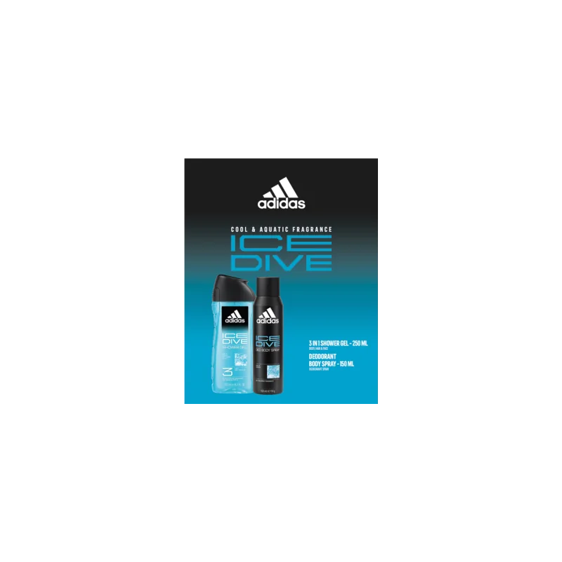 Zestaw kosmetyków Adidas Ice Dive żel pod prysznic, deo 150ml