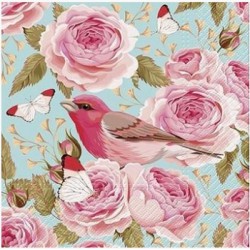 PAW serwetki papierowe English Roses Bird 33x33cm 20szt