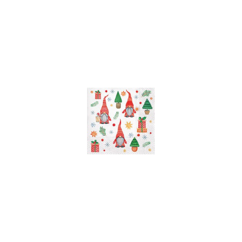 PAW serwetki świąteczne Gnomes and Gifts 33x33cm TL232600