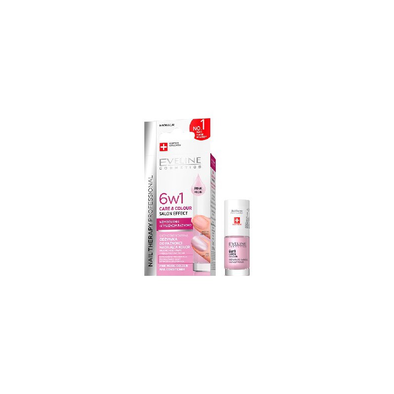 Eveline Nail Therapy 6w1 Care & Colour odżywka do paznokci Pink Pearl