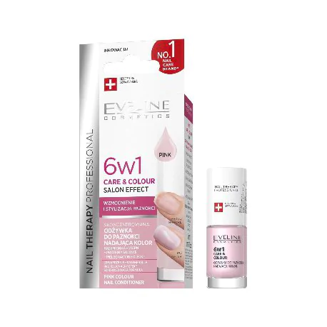 Eveline Nail Therapy 6w1 Care & Colour odżywka do paznokci Pink 