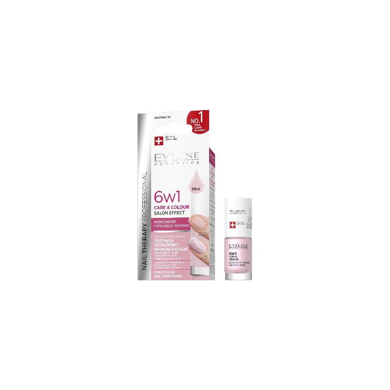 Eveline Nail Therapy 6w1 Care & Colour odżywka do paznokci Pink 