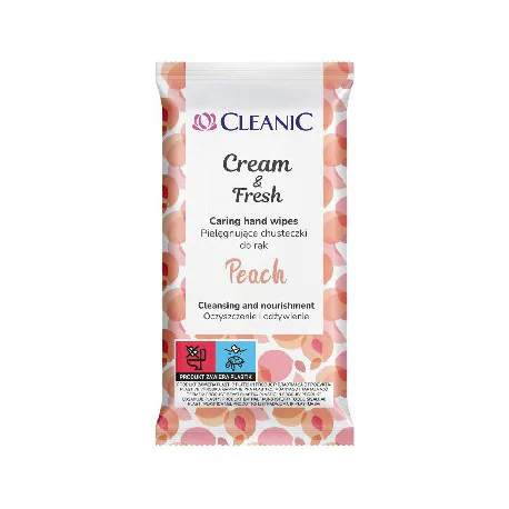 Cleanic chusteczki odświeżające Cream & Fresh Peach 15szt