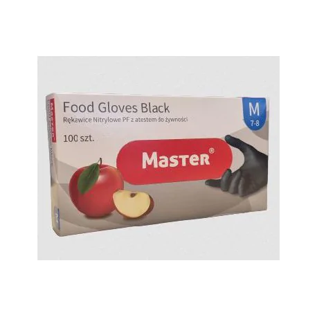 Rękawice nitrylowe Master M Food Gloves Black 100szt