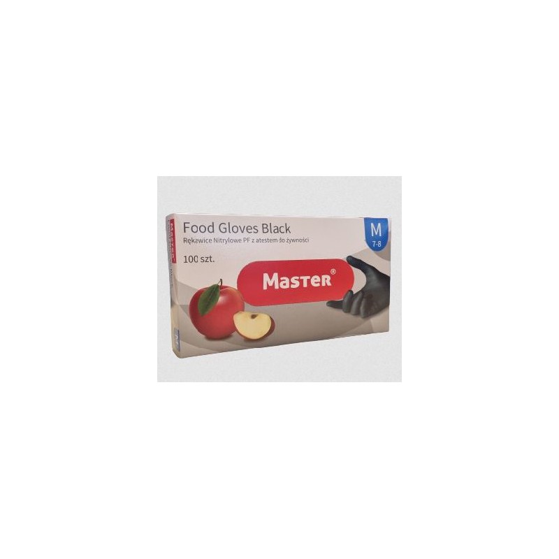 Rękawice nitrylowe Master M Food Gloves Black 100szt